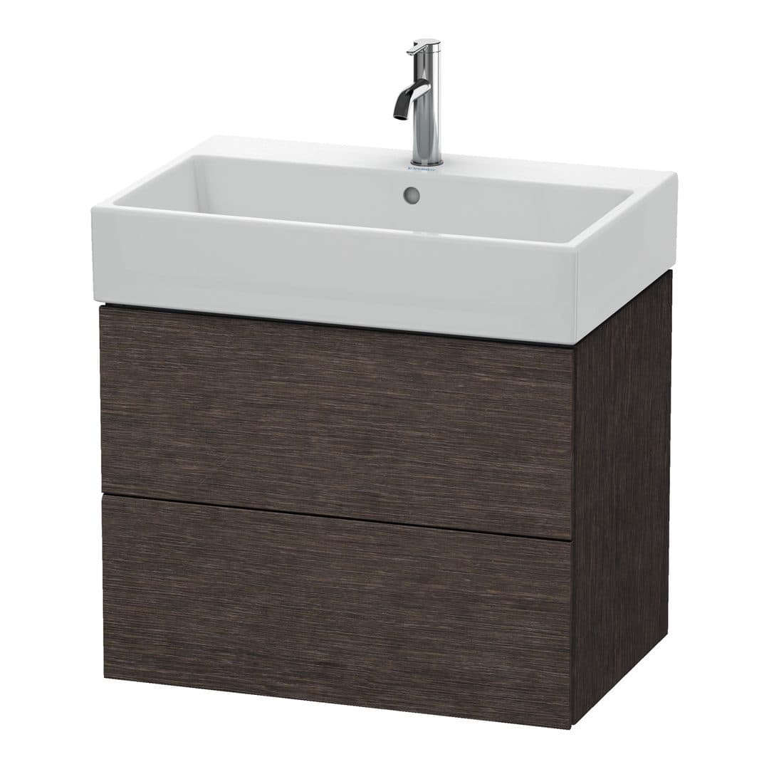 Duravit L-Cube – Έπιπλο Νιπτήρα – 684 mm, 2 συρτάρια, νιπτήρας κέντρο – Brushed dark oak Matt, Real wood veneer (LC627607272)