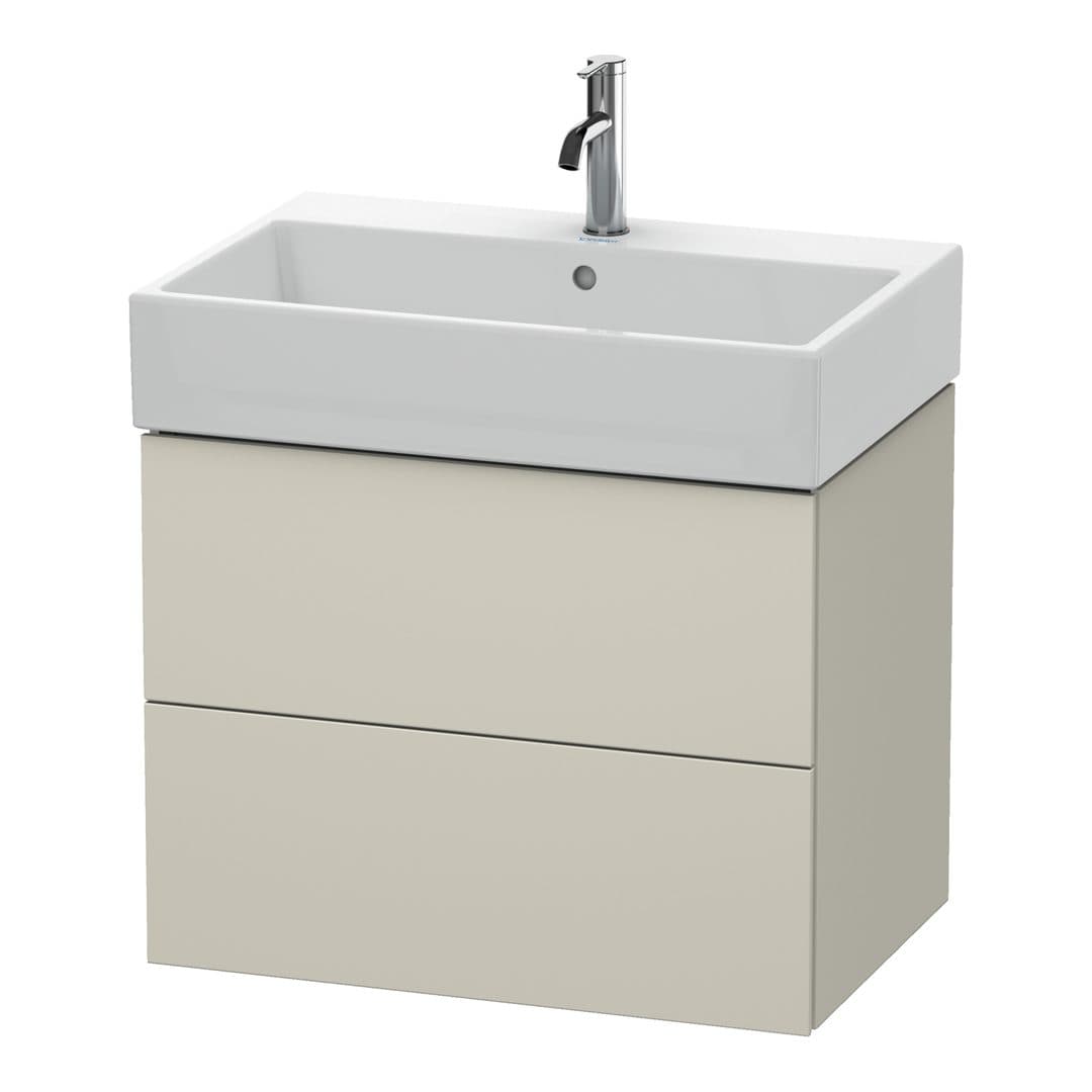 Duravit L-Cube – Έπιπλο Νιπτήρα – 684 mm, 2 συρτάρια, νιπτήρας κέντρο – Taupe Super Matt, Decor (LC627608383)