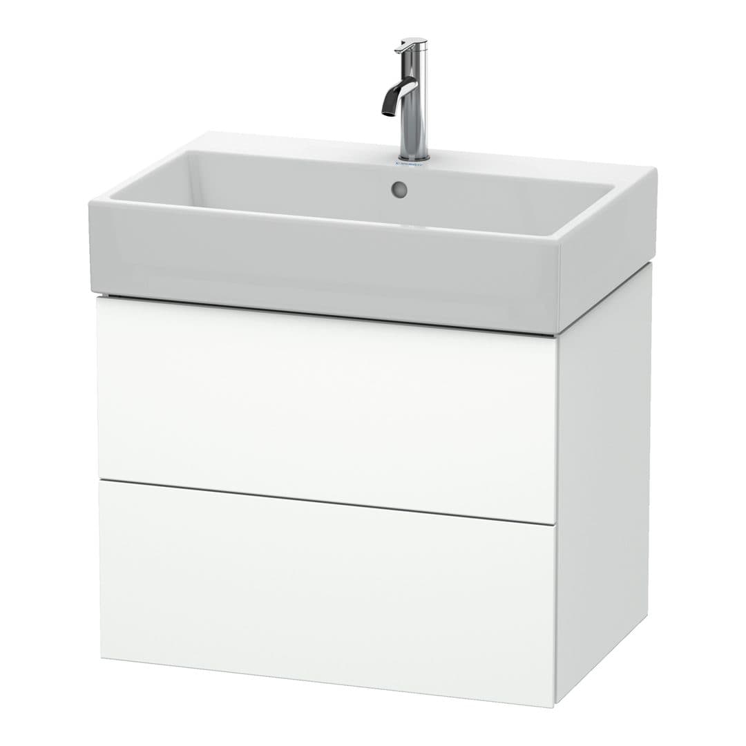 Duravit L-Cube – Έπιπλο Νιπτήρα – 684 mm, 2 συρτάρια, νιπτήρας κέντρο – White Super Matt, Decor (LC627608484)