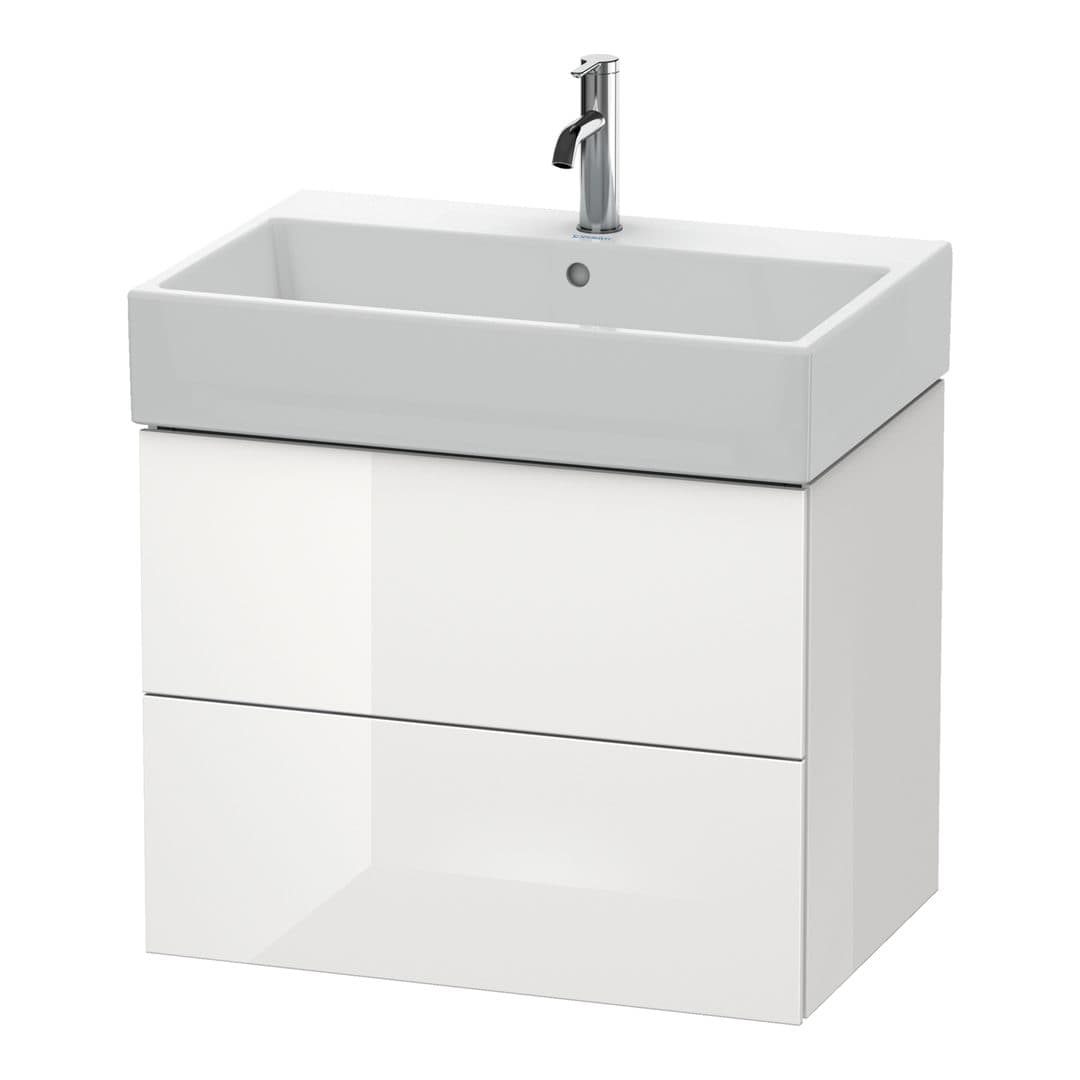 Duravit L-Cube – Έπιπλο Νιπτήρα – 684 mm, 2 συρτάρια, νιπτήρας κέντρο – White High Gloss, Lacquer (LC627608585)