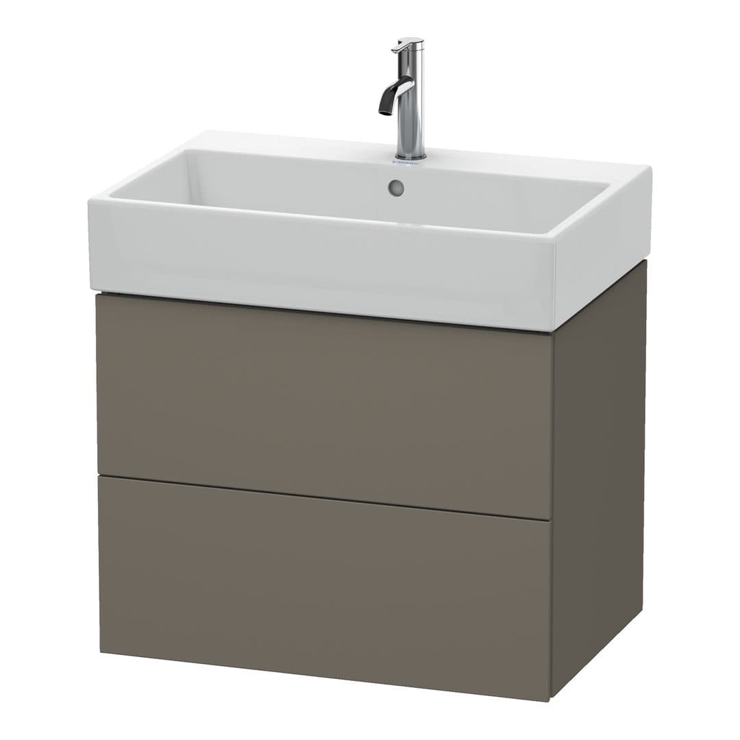 Duravit L-Cube – Έπιπλο Νιπτήρα – 684 mm, 2 συρτάρια, νιπτήρας κέντρο – Flannel Grey Satin Matt, Lacquer (LC627609090)