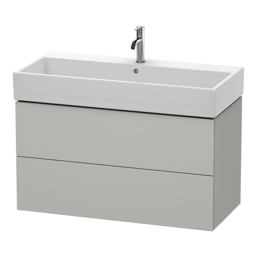 Duravit L-Cube – Έπιπλο Νιπτήρα – 984 mm, 2 συρτάρια, νιπτήρας κέντρο – Concrete grey Matt, Decor (LC627800707)