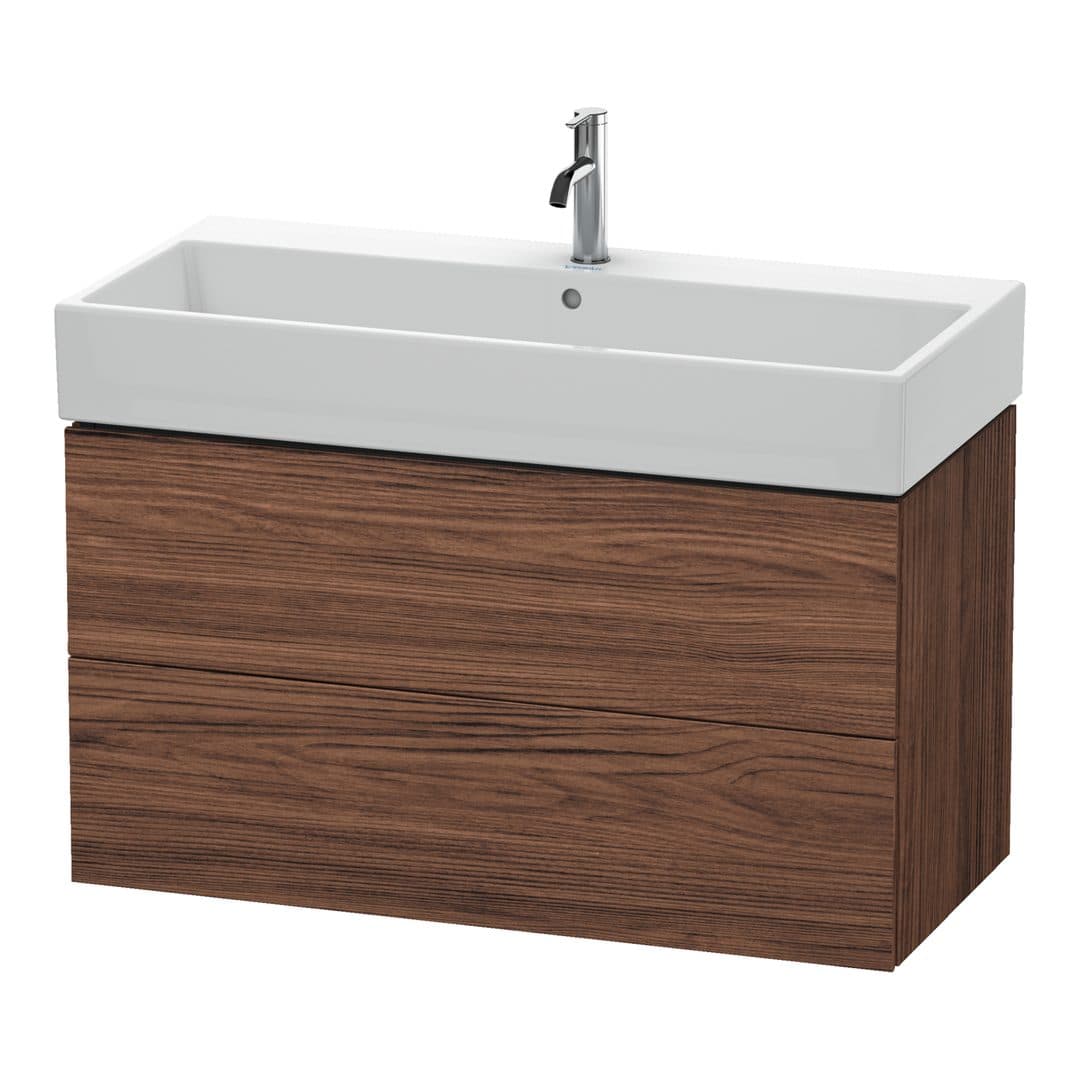 Duravit L-Cube – Έπιπλο Νιπτήρα – 984 mm, 2 συρτάρια, νιπτήρας κέντρο – Walnut dark Matt, Decor (LC627802121)