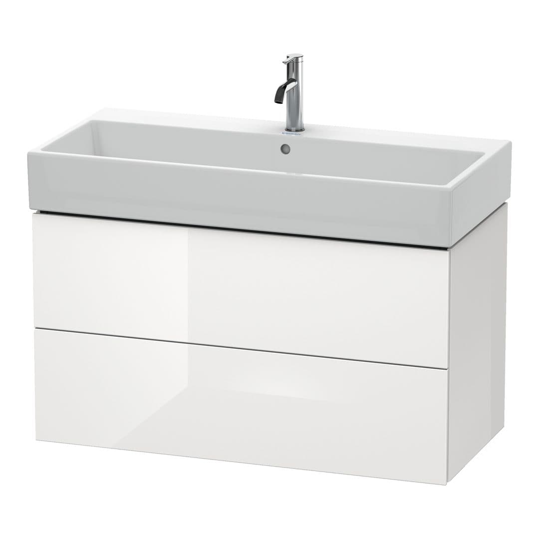 Duravit L-Cube – Έπιπλο Νιπτήρα – 984 mm, 2 συρτάρια, νιπτήρας κέντρο – White High Gloss, Decor (LC627802222)