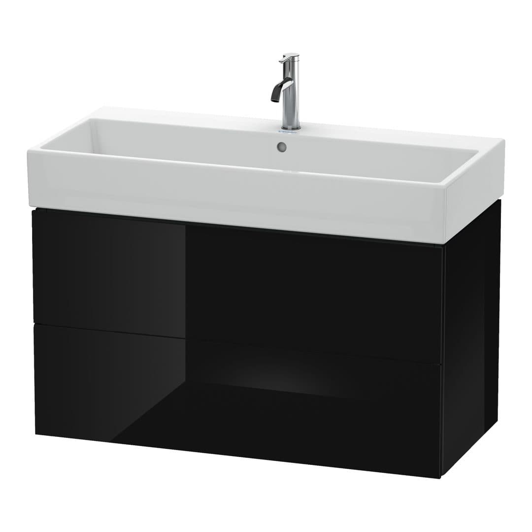 Duravit L-Cube – Έπιπλο Νιπτήρα – 984 mm, 2 συρτάρια, νιπτήρας κέντρο – Black High Gloss, Lacquer (LC627804040)
