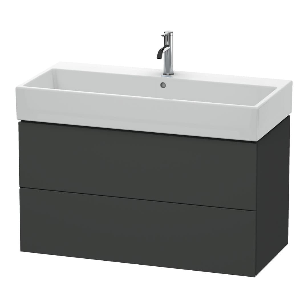 Duravit L-Cube – Έπιπλο Νιπτήρα – 984 mm, 2 συρτάρια, νιπτήρας κέντρο – Graphite Matt, Decor (LC627804949)