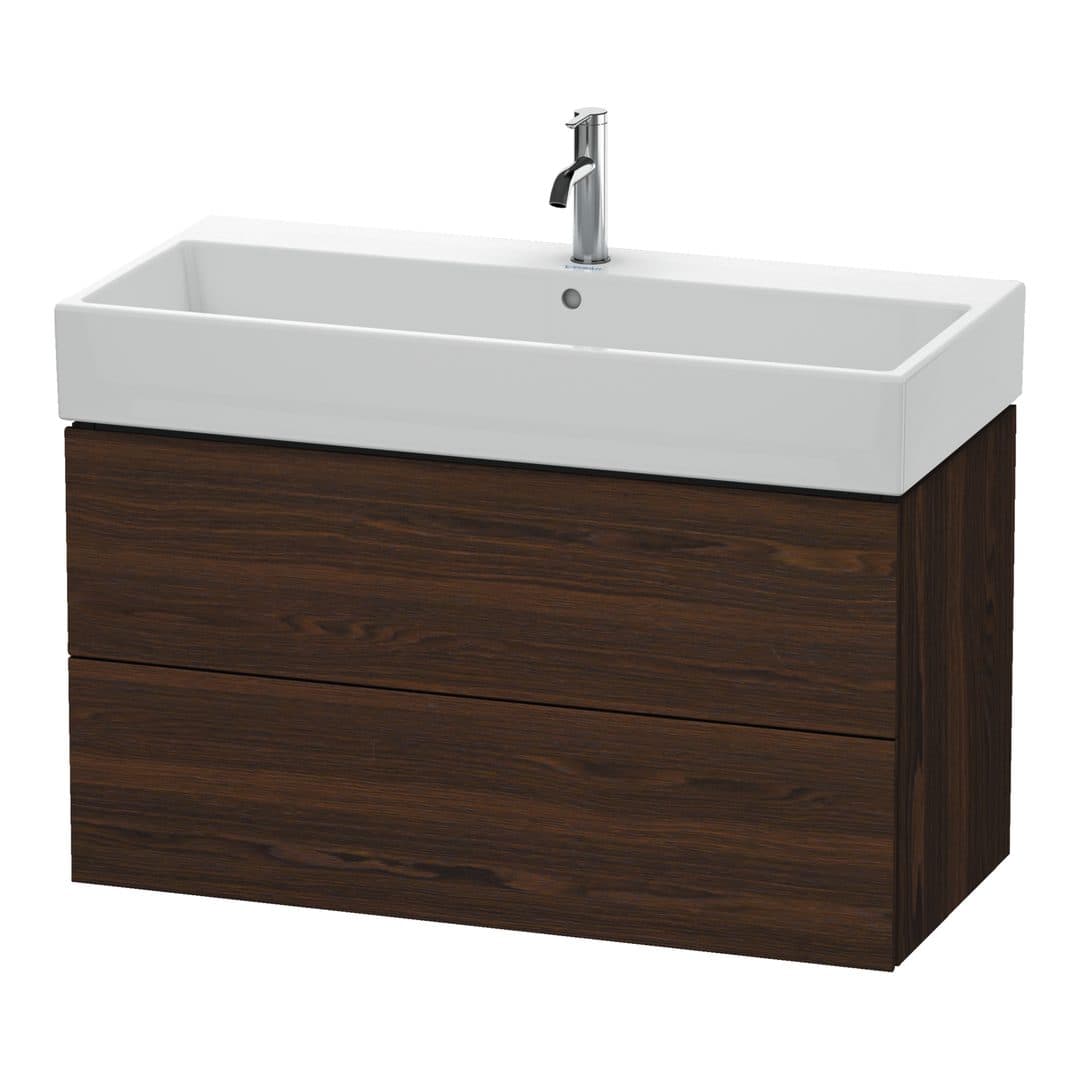 Duravit L-Cube – Έπιπλο Νιπτήρα – 984 mm, 2 συρτάρια, νιπτήρας κέντρο – Brushed walnut Matt, Real wood veneer (LC627806969)