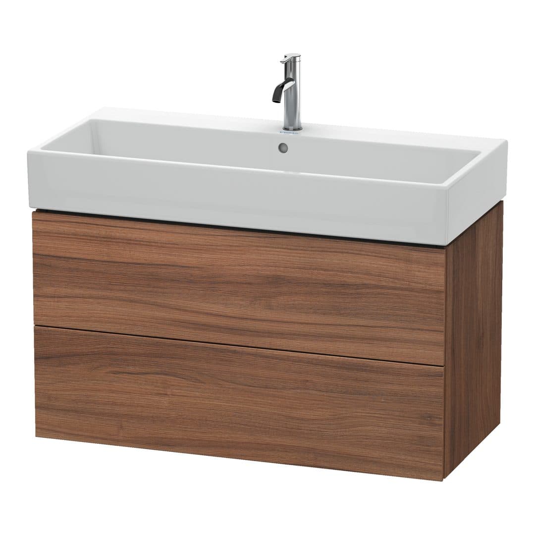 Duravit L-Cube – Έπιπλο Νιπτήρα – 984 mm, 2 συρτάρια, νιπτήρας κέντρο – Walnut Matt, Decor (LC627807979)