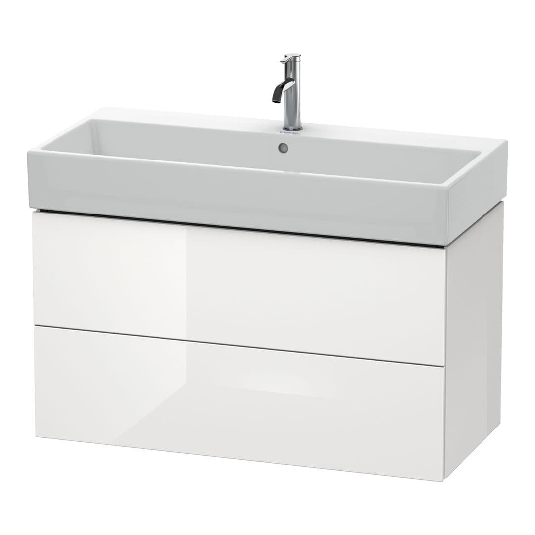 Duravit L-Cube – Έπιπλο Νιπτήρα – 984 mm, 2 συρτάρια, νιπτήρας κέντρο – White High Gloss, Lacquer (LC627808585)