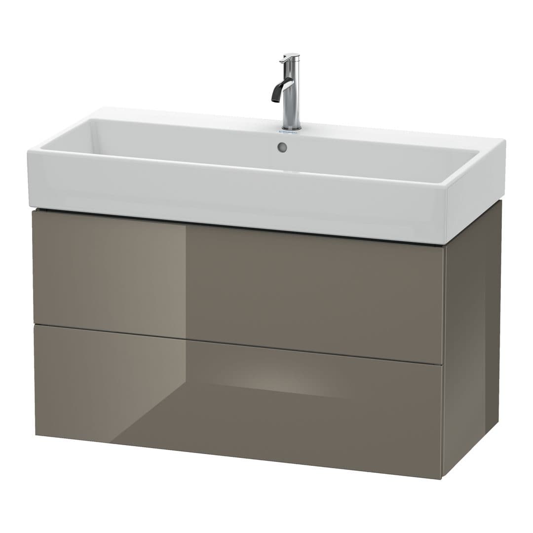 Duravit L-Cube – Έπιπλο Νιπτήρα – 984 mm, 2 συρτάρια, νιπτήρας κέντρο – Flannel Grey High Gloss, Lacquer (LC627808989)