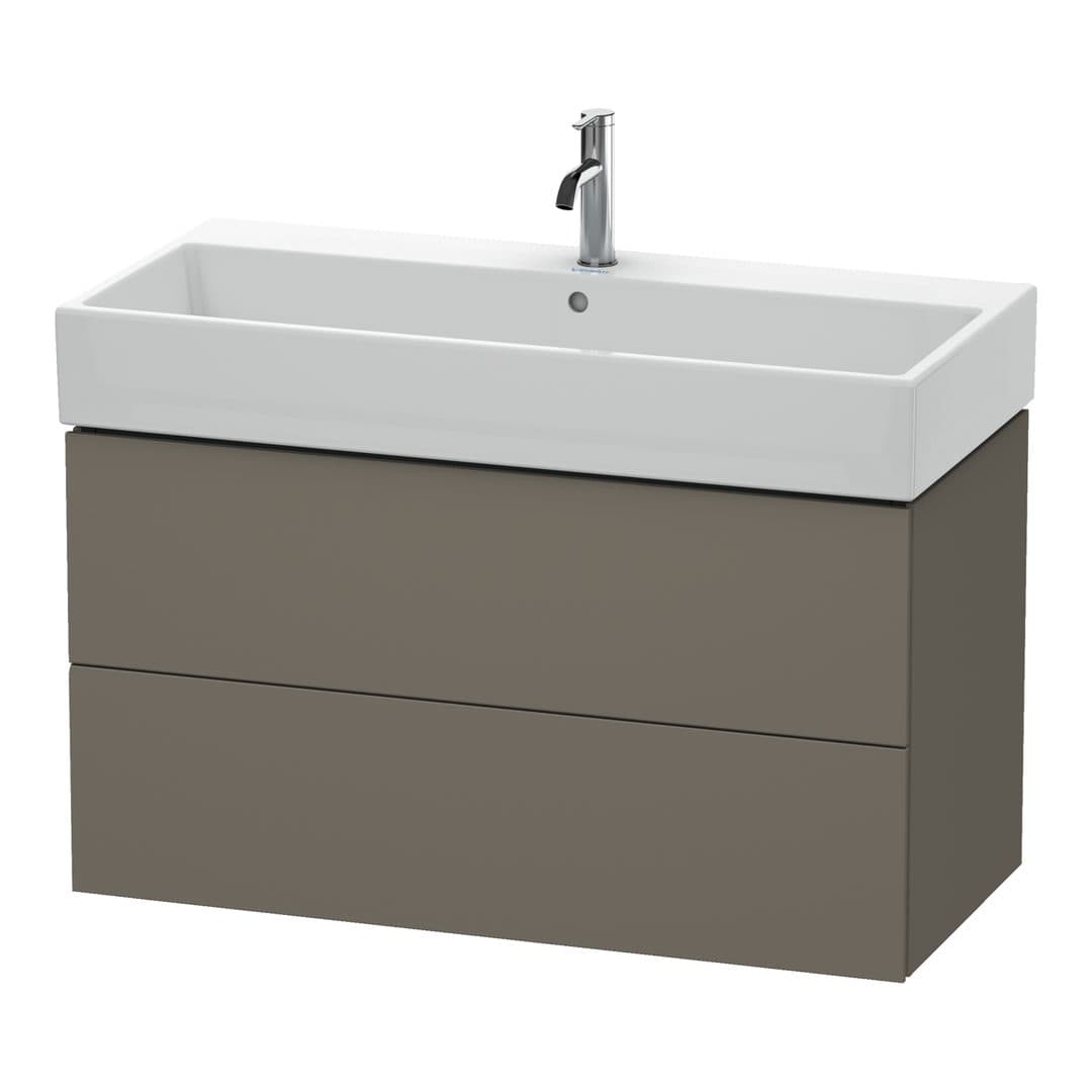 Duravit L-Cube – Έπιπλο Νιπτήρα – 984 mm, 2 συρτάρια, νιπτήρας κέντρο – Flannel Grey Satin Matt, Lacquer (LC627809090)