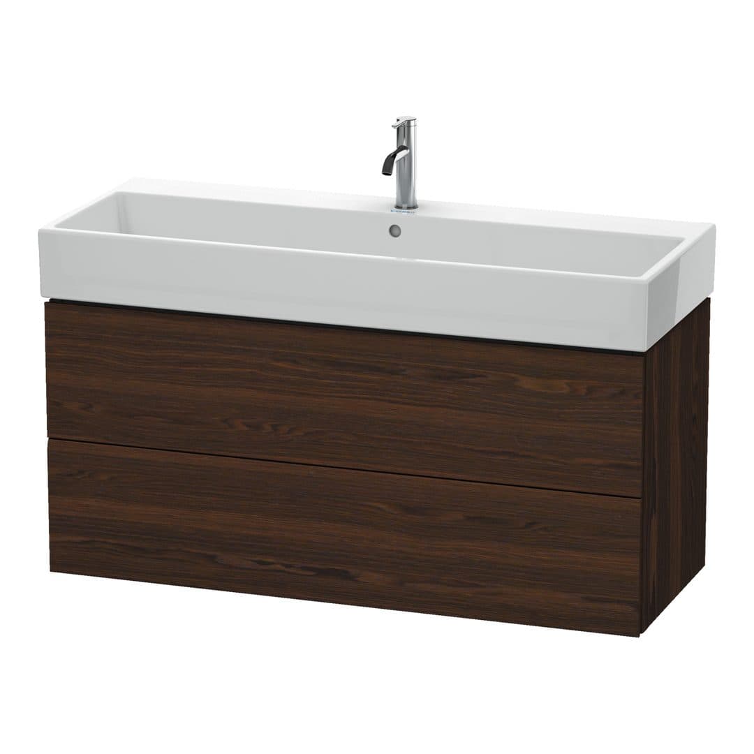 Duravit L-Cube – Έπιπλο Νιπτήρα – 1184 mm, 2 συρτάρια, νιπτήρας κέντρο – Brushed walnut Matt, Real wood veneer (LC627906969)