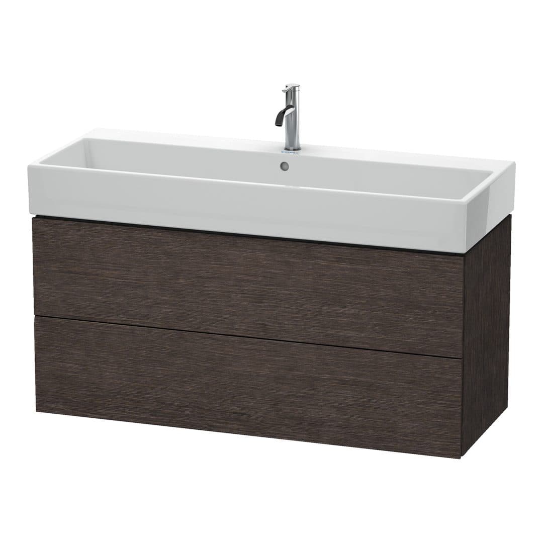 Duravit L-Cube – Έπιπλο Νιπτήρα – 1184 mm, 2 συρτάρια, νιπτήρας κέντρο – Brushed dark oak Matt, Real wood veneer (LC627907272)