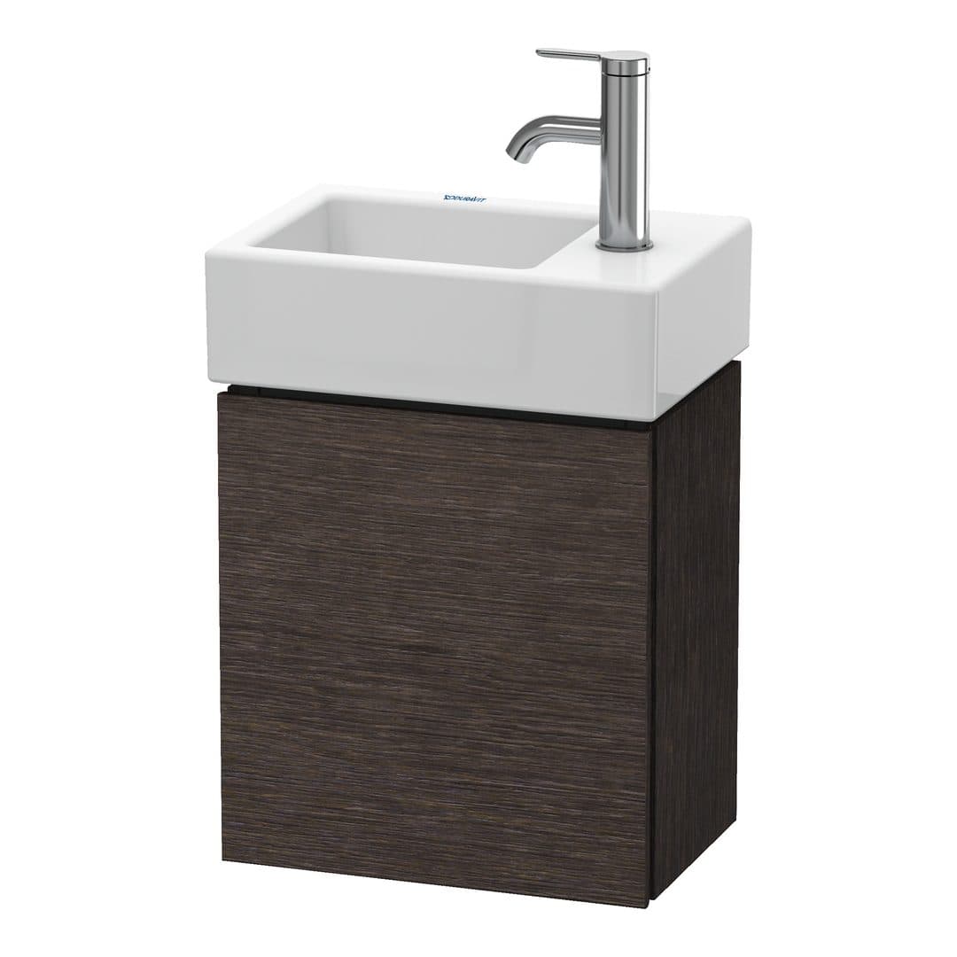 Duravit L-Cube – Έπιπλο Νιπτήρα – 364 mm, 1 πόρτα, αριστερή – Brushed dark oak Matt, Real wood veneer (LC6293L7272)