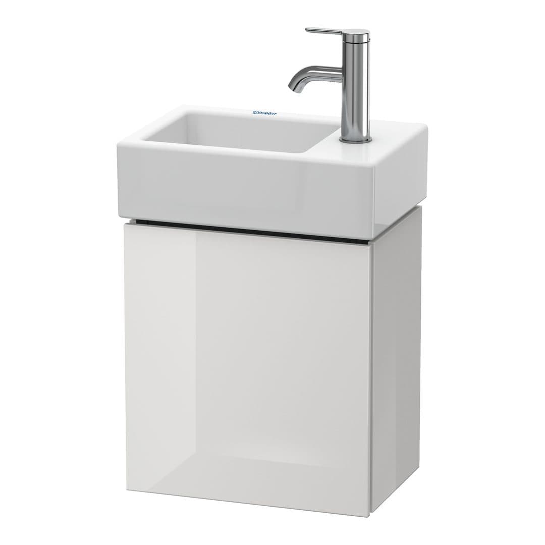 Duravit L-Cube – Έπιπλο Νιπτήρα – 364 mm, 1 πόρτα, αριστερή – White High Gloss, Lacquer (LC6293L8585)