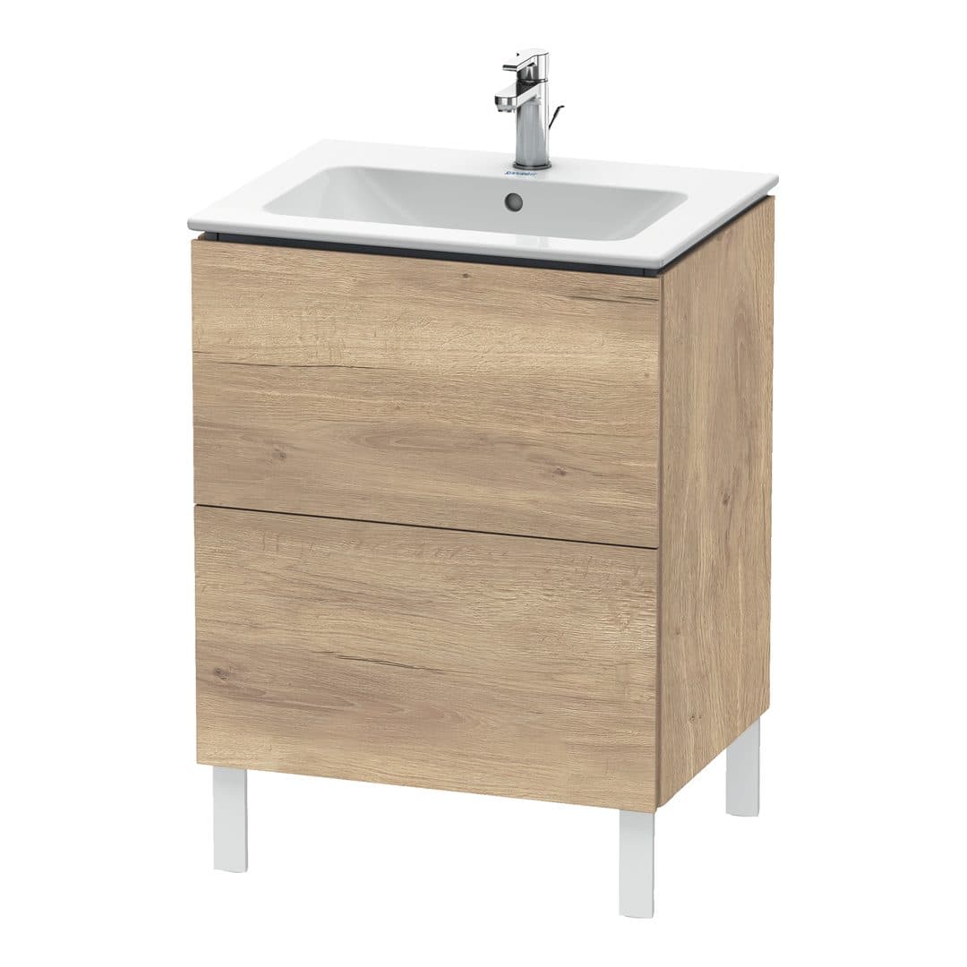 Duravit L-Cube – Έπιπλο Νιπτήρα – 620 mm, 2 συρτάρια, νιπτήρας κέντρο, 620 x 481 x 704 mm – Marbled Oak Matt, Decor (LC662505555)