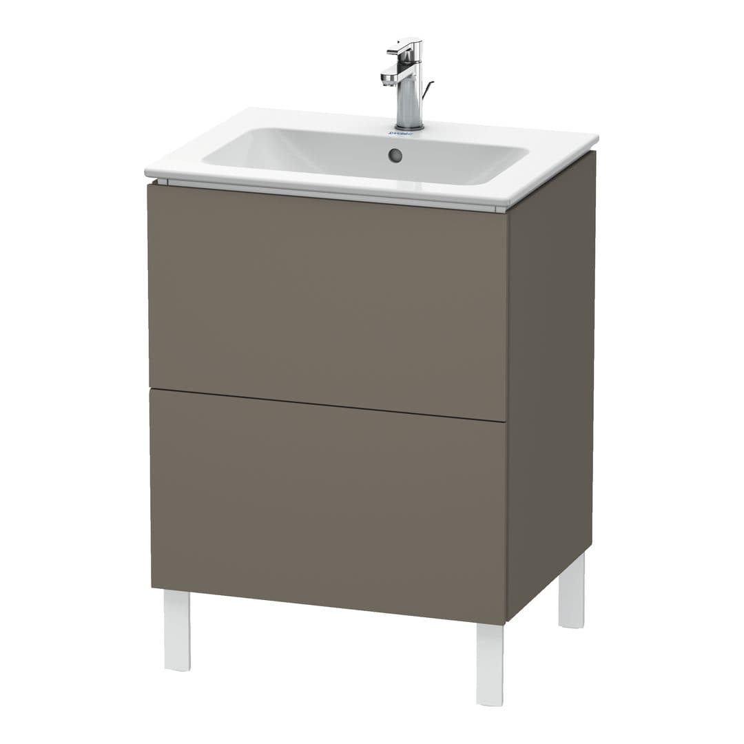 Duravit L-Cube – Έπιπλο Νιπτήρα – 620 mm, 2 συρτάρια, νιπτήρας κέντρο, 620 x 481 x 704 mm – Flannel Grey Satin Matt, Lacquer (LC662509090)