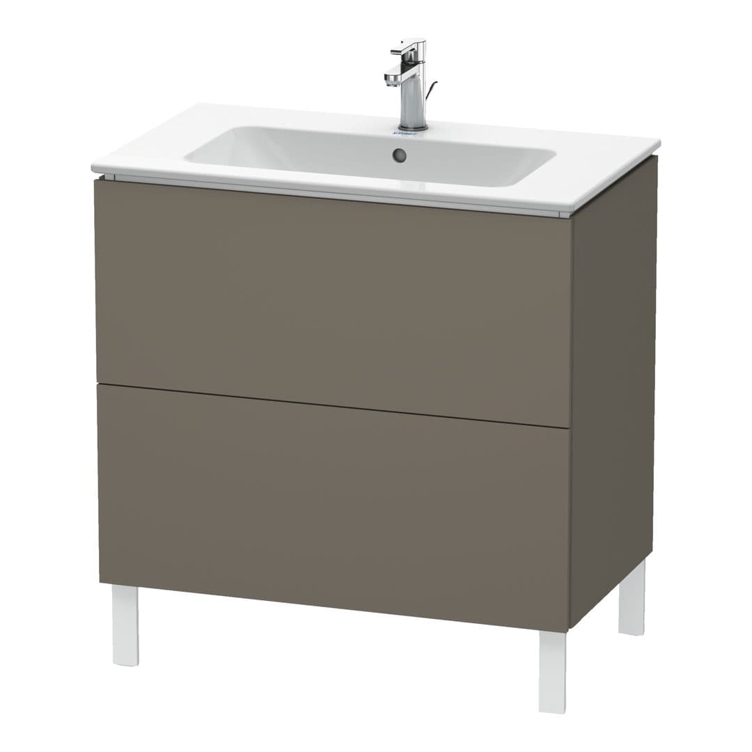 Duravit L-Cube – Έπιπλο Νιπτήρα – 820 mm, 2 συρτάρια, νιπτήρας κέντρο, 820 x 481 x 704 mm – Flannel Grey Satin Matt, Lacquer (LC662609090)