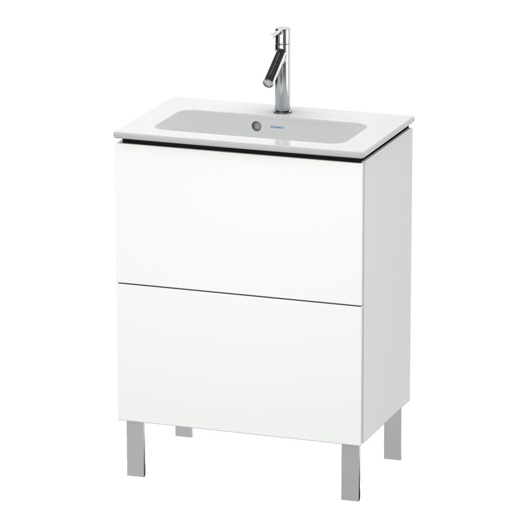 Duravit L-Cube – Έπιπλο Νιπτήρα – 620 mm, 2 συρτάρια, νιπτήρας κέντρο, Compact, 620 x 391 x 704 mm – White Matt, Decor (LC667301818)