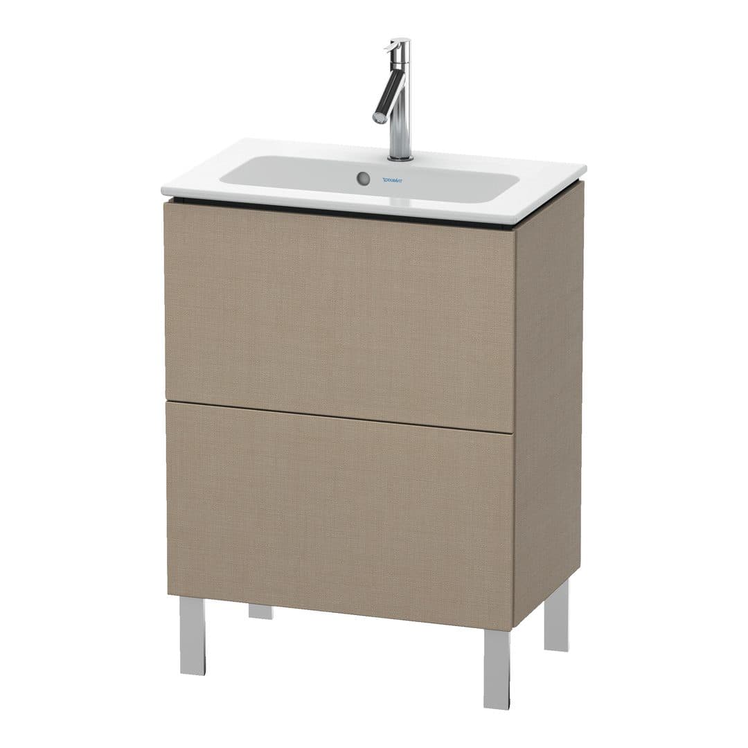 Duravit L-Cube – Έπιπλο Νιπτήρα – 620 mm, 2 συρτάρια, νιπτήρας κέντρο, Compact, 620 x 391 x 704 mm – Linen Matt, Decor (LC667307575)