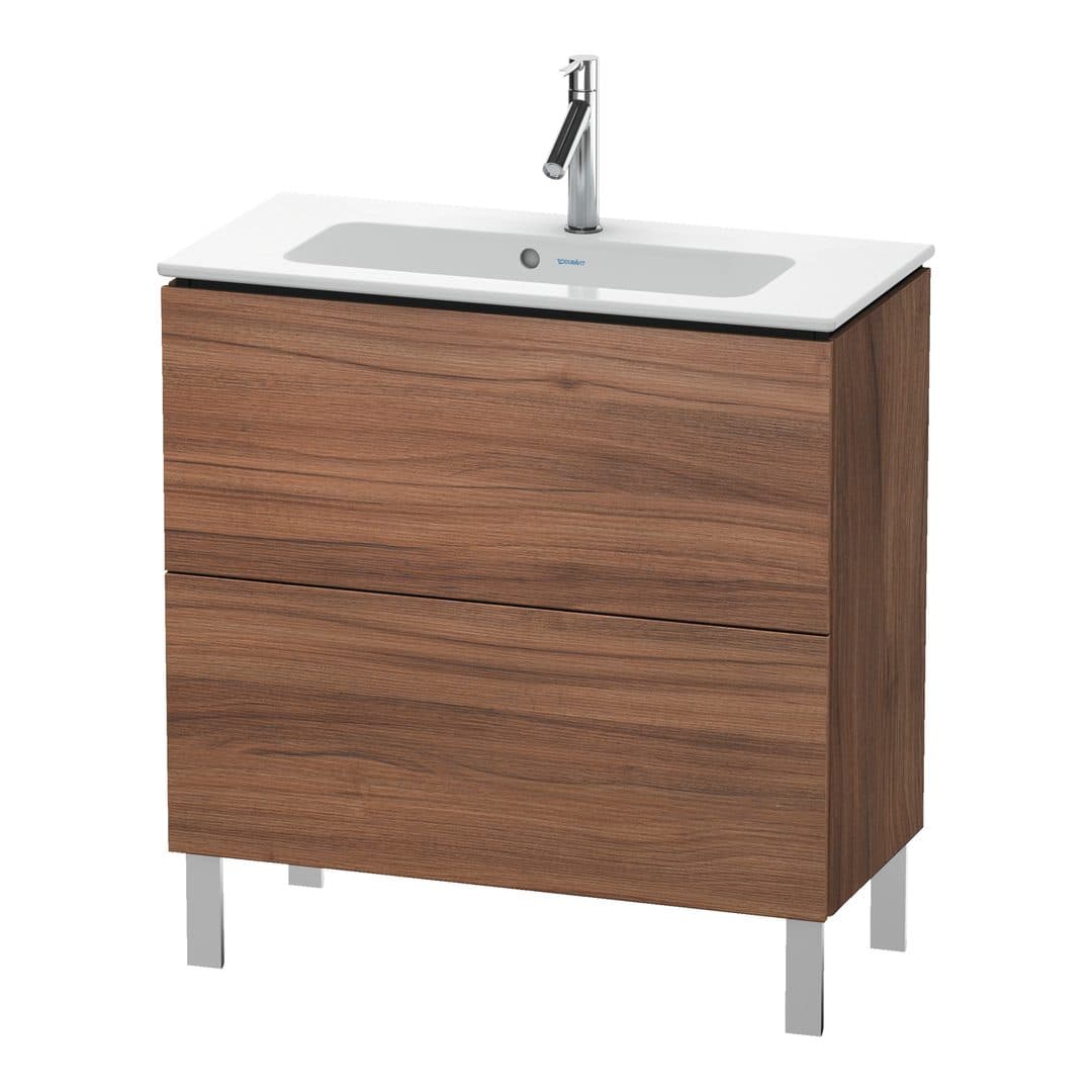 Duravit L-Cube – Έπιπλο Νιπτήρα – 820 mm, 2 συρτάρια, νιπτήρας κέντρο, Compact, 820 x 391 x 704 mm – Walnut Matt, Decor (LC667407979)