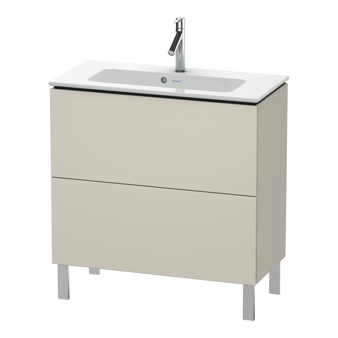Duravit L-Cube – Έπιπλο Νιπτήρα – 820 mm, 2 συρτάρια, νιπτήρας κέντρο, Compact, 820 x 391 x 704 mm – Taupe Super Matt, Decor (LC667408383)