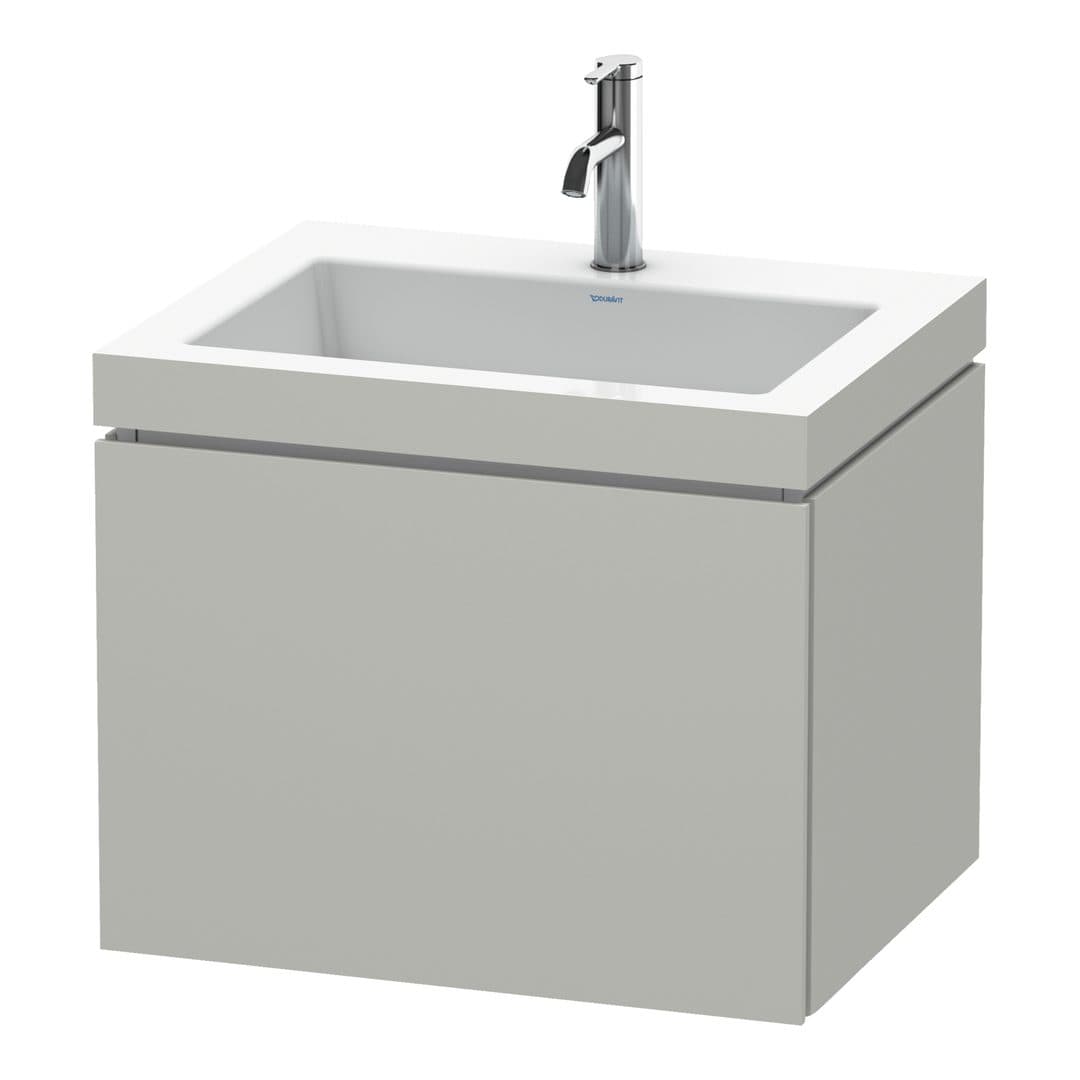 Duravit L-Cube – Έπιπλο Νιπτήρα – 600 mm, με νιπτήρα, 1 συρτάρι, νιπτήρας κέντρο, έκδοση O – Concrete grey Matt, Decor (LC6916O0707)