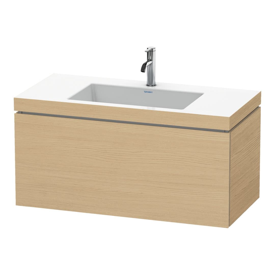 Duravit L-Cube – Έπιπλο Νιπτήρα – 1000 mm, με νιπτήρα, 1 συρτάρι, νιπτήρας κέντρο, έκδοση O – Natural oak, Decor (LC6918O3030)