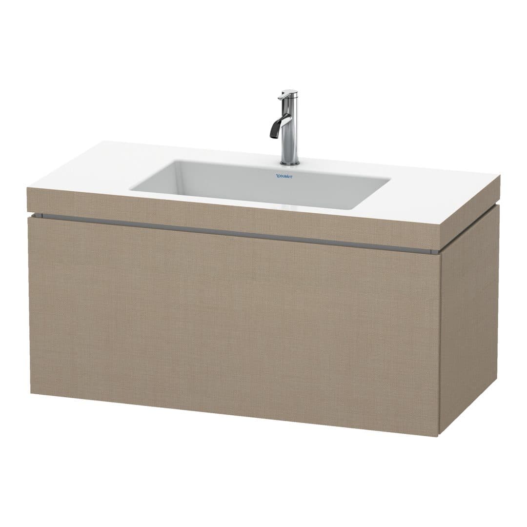 Duravit L-Cube – Έπιπλο Νιπτήρα – 1000 mm, με νιπτήρα, 1 συρτάρι, νιπτήρας κέντρο, έκδοση O – Linen Matt, Decor (LC6918O7575)