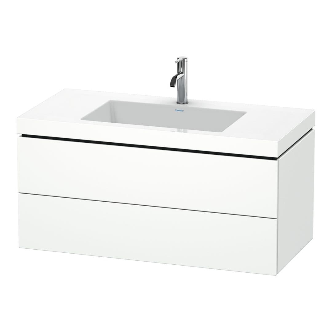 Duravit L-Cube – Έπιπλο Νιπτήρα – 1000 mm, με νιπτήρα, 2 συρτάρια, νιπτήρας κέντρο, 1000 x 480 x 500 mm, έκδοση O – White Super Matt, Decor (LC6928O8484)