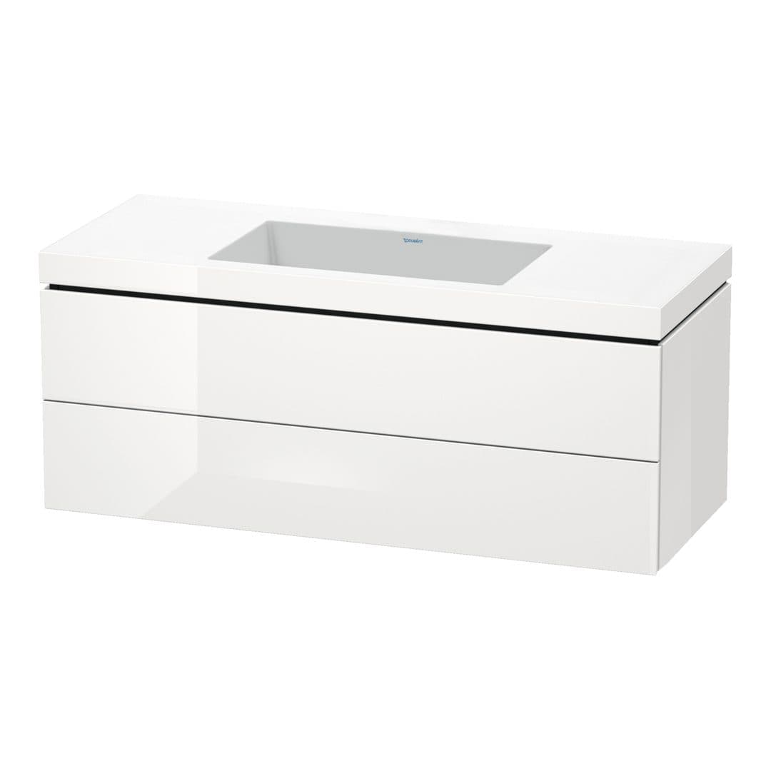 Duravit L-Cube – Έπιπλο Νιπτήρα – 1200 mm, με νιπτήρα, 2 συρτάρια, νιπτήρας κέντρο, 1200 x 480 x 500 mm, έκδοση N – White High Gloss, Decor (LC6929N2222)