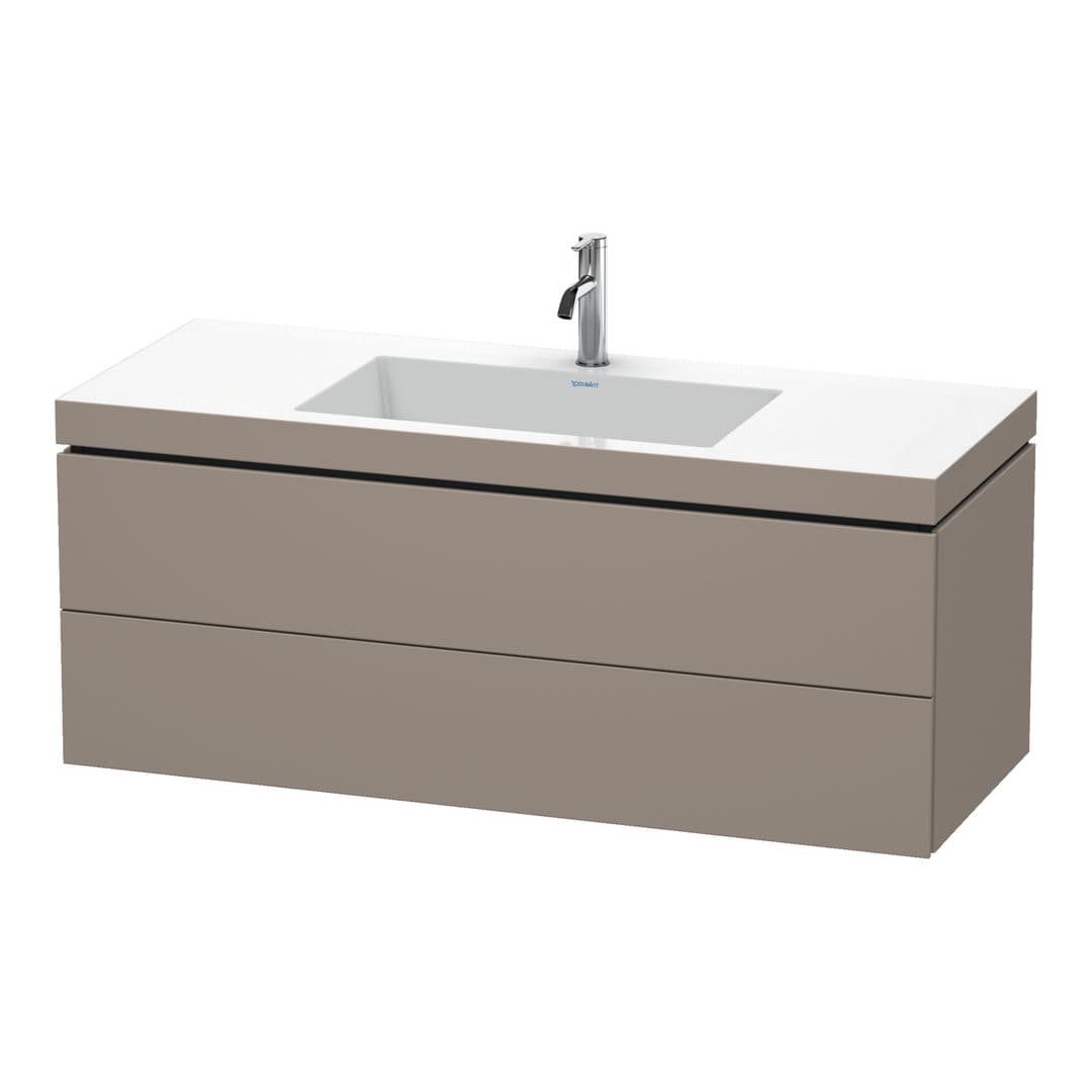 Duravit L-Cube – Έπιπλο Νιπτήρα – 1200 mm, με νιπτήρα, 2 συρτάρια, νιπτήρας κέντρο, 1200 x 480 x 500 mm, έκδοση O – Basalte Matt, Decor (LC6929O4343)