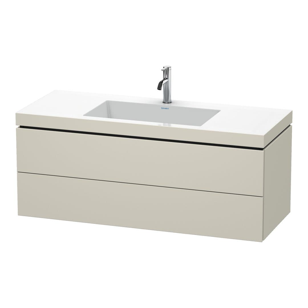 Duravit L-Cube – Έπιπλο Νιπτήρα – 1200 mm, με νιπτήρα, 2 συρτάρια, νιπτήρας κέντρο, 1200 x 480 x 500 mm, έκδοση O – Taupe Super Matt, Decor (LC6929O8383)