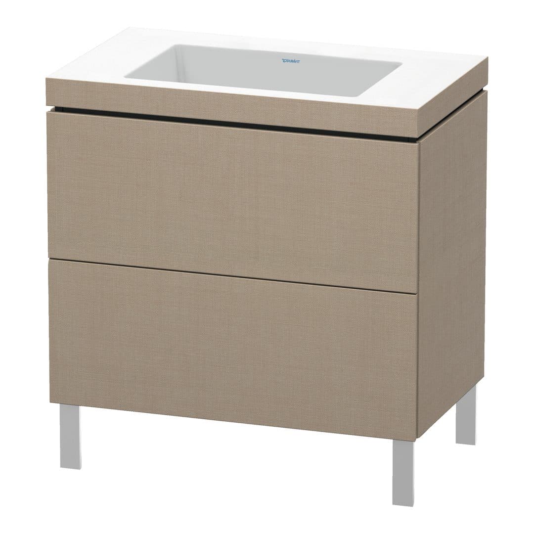 Duravit L-Cube – Έπιπλο Νιπτήρα – 800 mm, με νιπτήρα, 2 συρτάρια, νιπτήρας κέντρο, 800 x 480 x 698 mm, έκδοση N – Linen Matt, Decor (LC6937N7575)