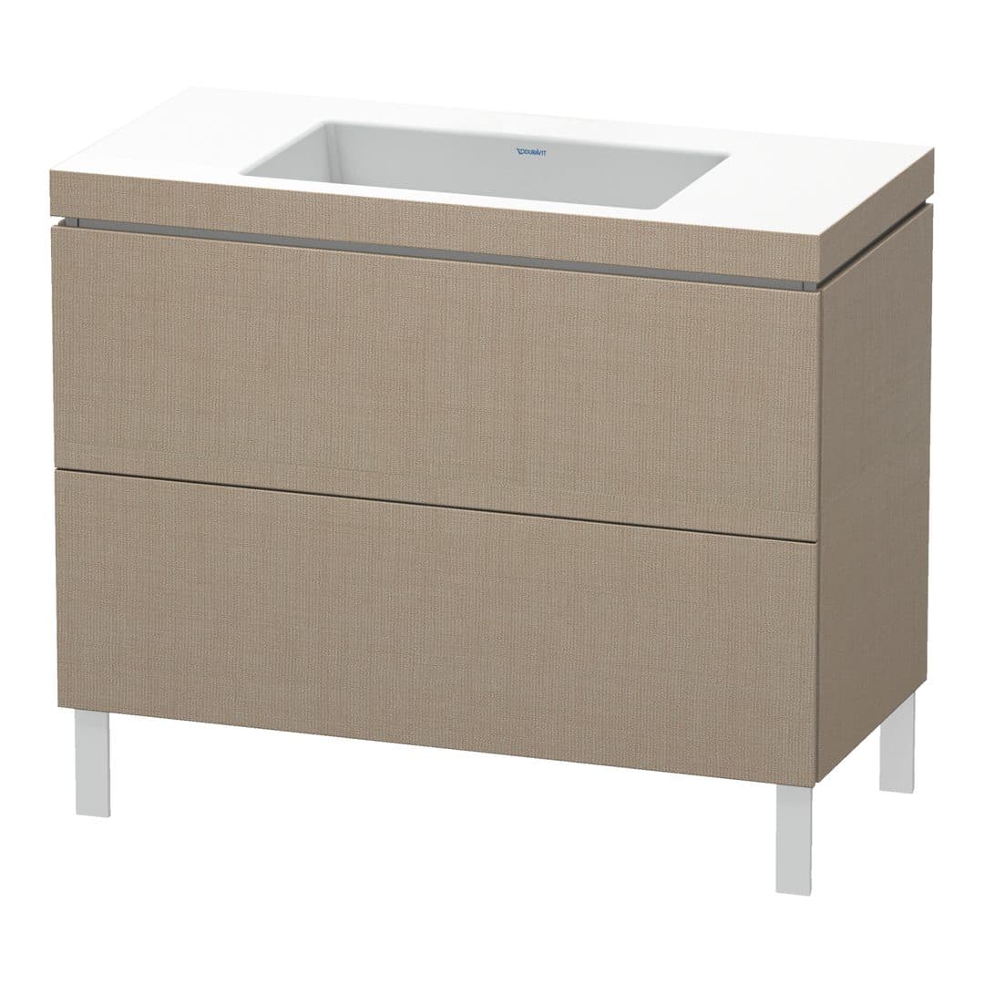 Duravit L-Cube – Έπιπλο Νιπτήρα – 1000 mm, με νιπτήρα, 2 συρτάρια, νιπτήρας κέντρο, 1000 x 480 x 698 mm, έκδοση N – Linen Matt, Decor (LC6938N7575)