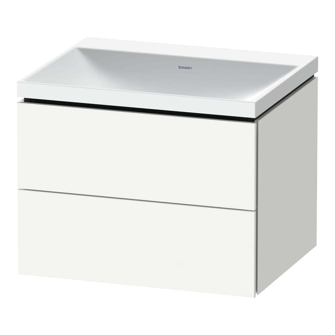 Duravit L-Cube – Έπιπλο Νιπτήρα – 600 mm, με νιπτήρα, 2 συρτάρια, νιπτήρας κέντρο, 600 x 480 x 480 mm, έκδοση N – White Matt, Decor (LC6950N18180000)