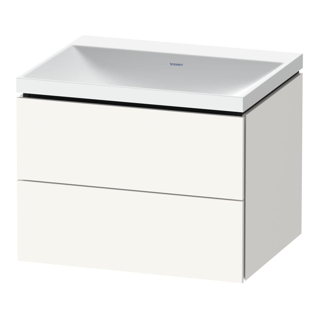 Duravit L-Cube – Έπιπλο Νιπτήρα – 600 mm, με νιπτήρα, 2 συρτάρια, νιπτήρας κέντρο, 600 x 480 x 480 mm, έκδοση N – White Super Matt, Decor (LC6950N84840000)