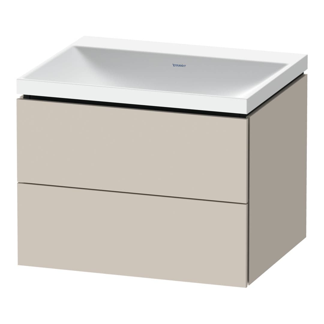 Duravit L-Cube – Έπιπλο Νιπτήρα – 600 mm, με νιπτήρα, 2 συρτάρια, νιπτήρας κέντρο, 600 x 480 x 480 mm, έκδοση N – Taupe Matt, Decor (LC6950N91910000)