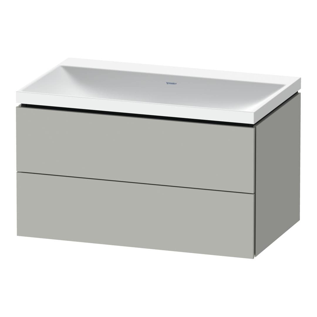 Duravit L-Cube – Έπιπλο Νιπτήρα – 800 mm, με νιπτήρα, 2 συρτάρια, νιπτήρας κέντρο, 800 x 480 x 480 mm, έκδοση N – Concrete grey Matt, Decor (LC6951N07070000)