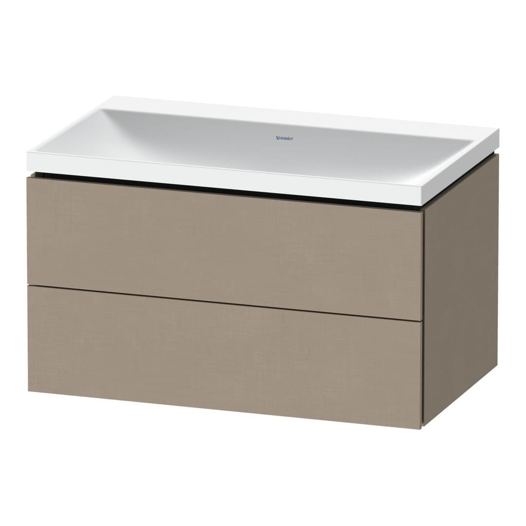 Duravit L-Cube – Έπιπλο Νιπτήρα – 800 mm, με νιπτήρα, 2 συρτάρια, νιπτήρας κέντρο, 800 x 480 x 480 mm, έκδοση N – Linen Matt, Decor (LC6951N75750000)