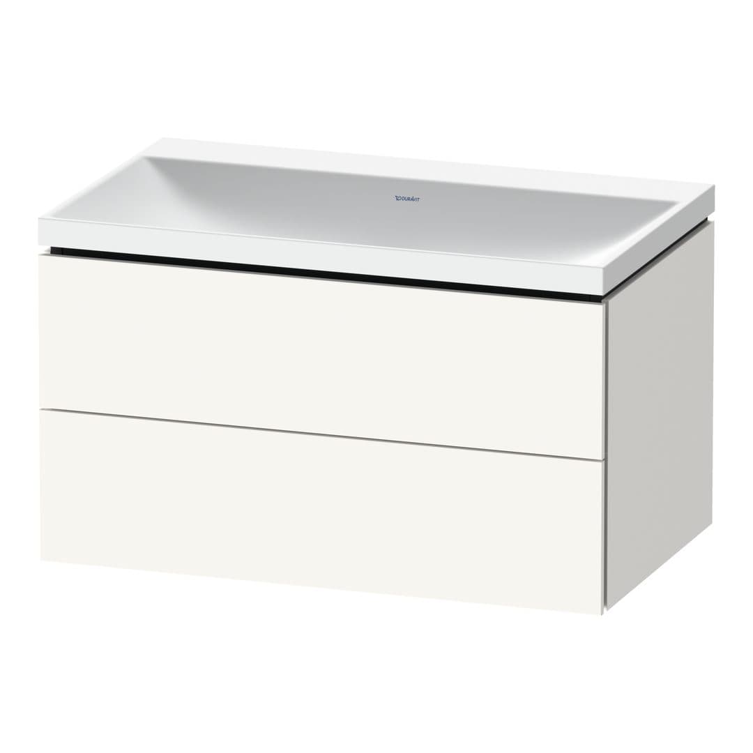Duravit L-Cube – Έπιπλο Νιπτήρα – 800 mm, με νιπτήρα, 2 συρτάρια, νιπτήρας κέντρο, 800 x 480 x 480 mm, έκδοση N – White Super Matt, Decor (LC6951N84840000)