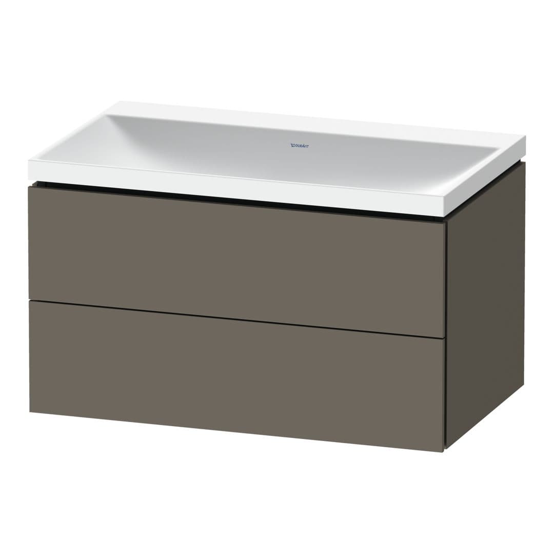 Duravit L-Cube – Έπιπλο Νιπτήρα – 800 mm, με νιπτήρα, 2 συρτάρια, νιπτήρας κέντρο, 800 x 480 x 480 mm, έκδοση N – Flannel Grey Satin Matt, Lacquer (LC6951N90900000)