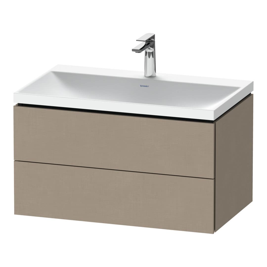 Duravit L-Cube – Έπιπλο Νιπτήρα – 800 mm, με νιπτήρα, 2 συρτάρια, νιπτήρας κέντρο, 800 x 480 x 480 mm, έκδοση O – Linen Matt, Decor (LC6951O75750000)