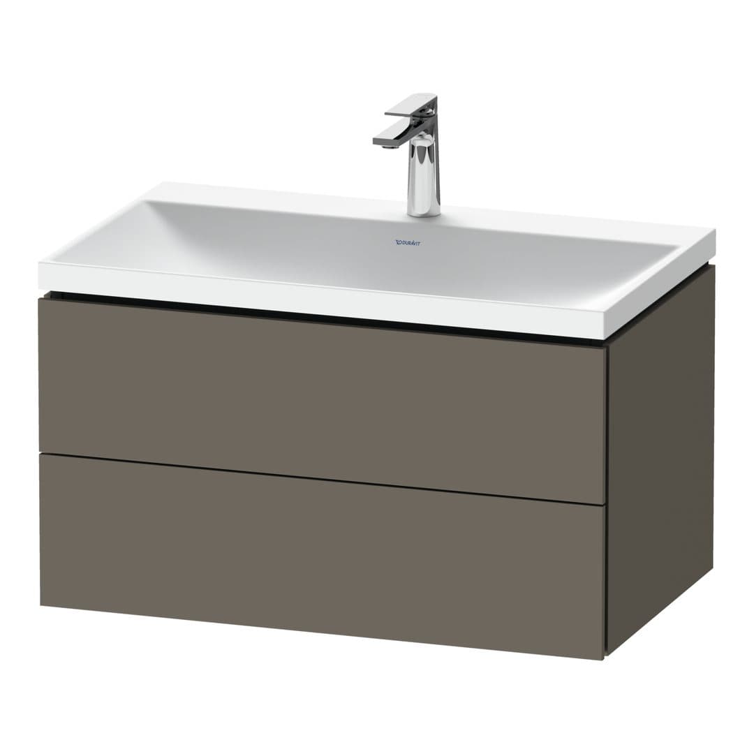 Duravit L-Cube – Έπιπλο Νιπτήρα – 800 mm, με νιπτήρα, 2 συρτάρια, νιπτήρας κέντρο, 800 x 480 x 480 mm, έκδοση O – Flannel Grey Satin Matt, Lacquer (LC6951O90900000)