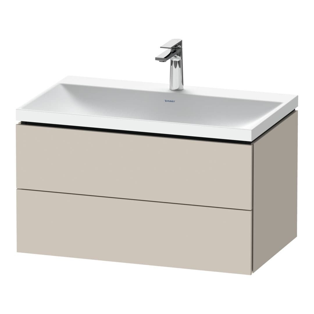Duravit L-Cube – Έπιπλο Νιπτήρα – 800 mm, με νιπτήρα, 2 συρτάρια, νιπτήρας κέντρο, 800 x 480 x 480 mm, έκδοση O – Taupe Matt, Decor (LC6951O91910000)