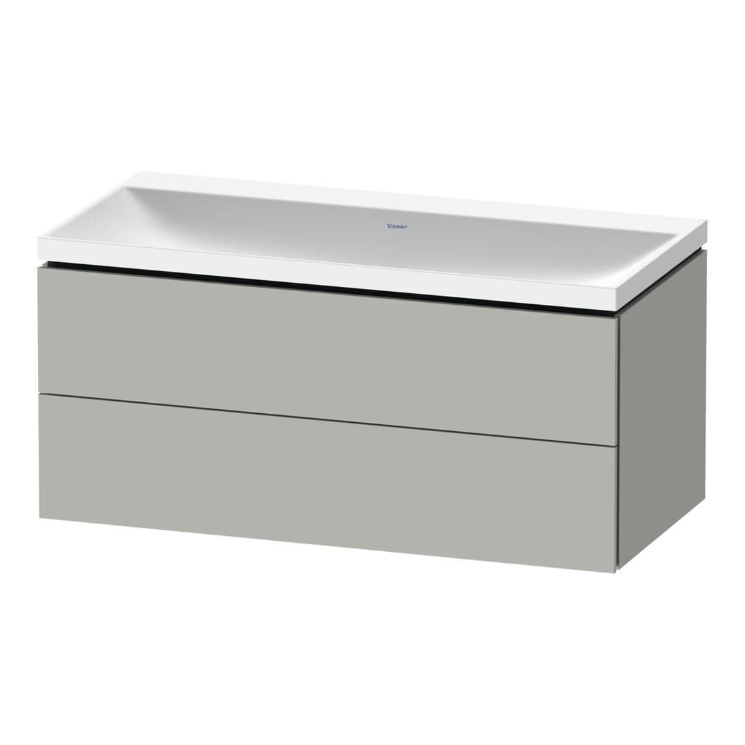 Duravit L-Cube – Έπιπλο Νιπτήρα – 1000 mm, με νιπτήρα, 2 συρτάρια, νιπτήρας κέντρο, 1000 x 480 x 480 mm, έκδοση N – Concrete grey Matt, Decor (LC6952N07070000)
