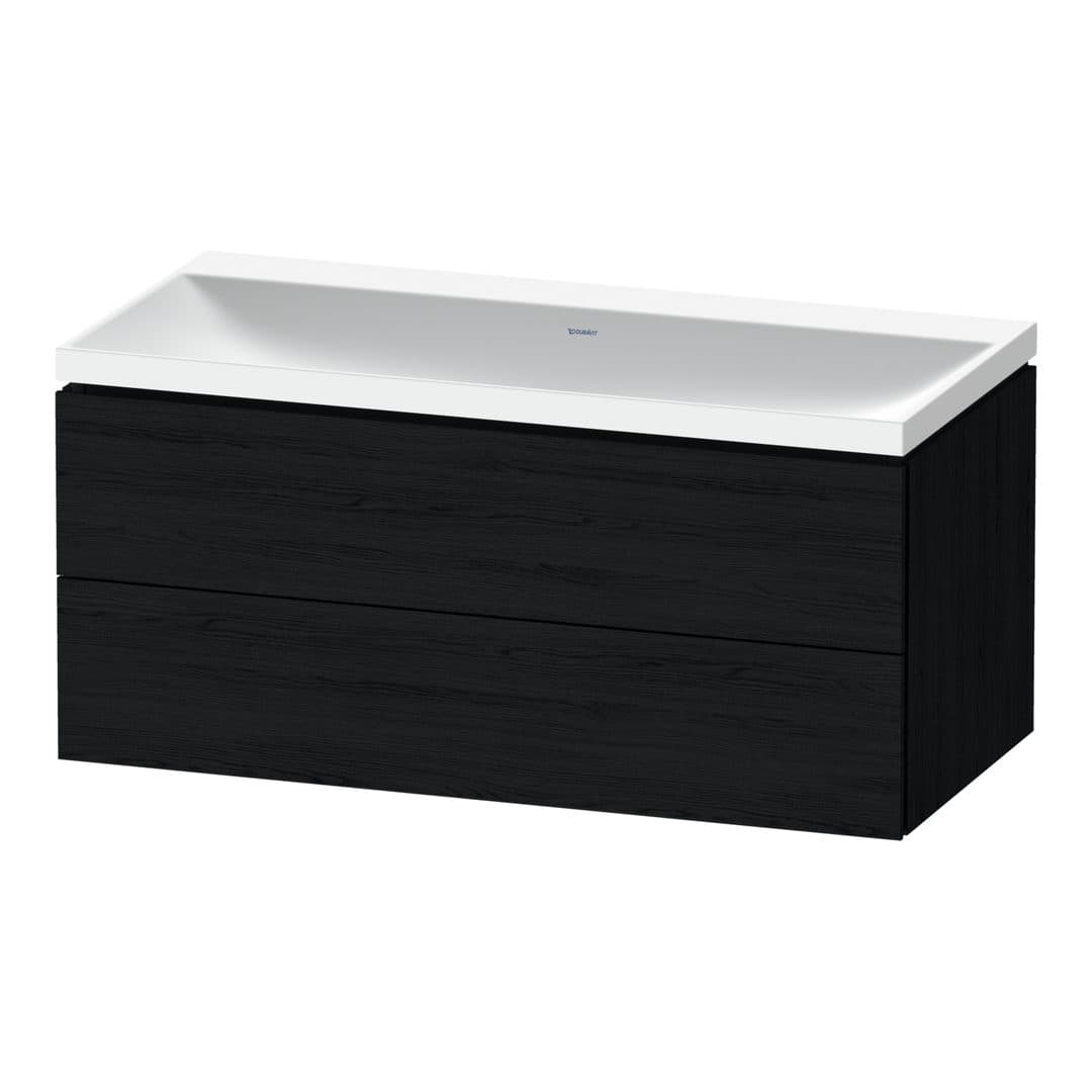 Duravit L-Cube – Έπιπλο Νιπτήρα – 1000 mm, με νιπτήρα, 2 συρτάρια, νιπτήρας κέντρο, 1000 x 480 x 480 mm, έκδοση N – Black oak Matt, Decor (LC6952N16160000)