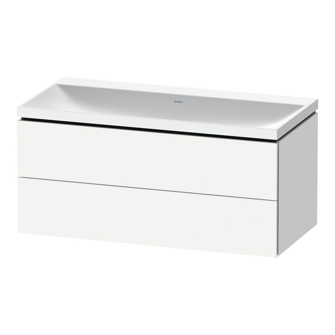 Duravit L-Cube – Έπιπλο Νιπτήρα – 1000 mm, με νιπτήρα, 2 συρτάρια, νιπτήρας κέντρο, 1000 x 480 x 480 mm, έκδοση N – White Matt, Decor (LC6952N18180000)