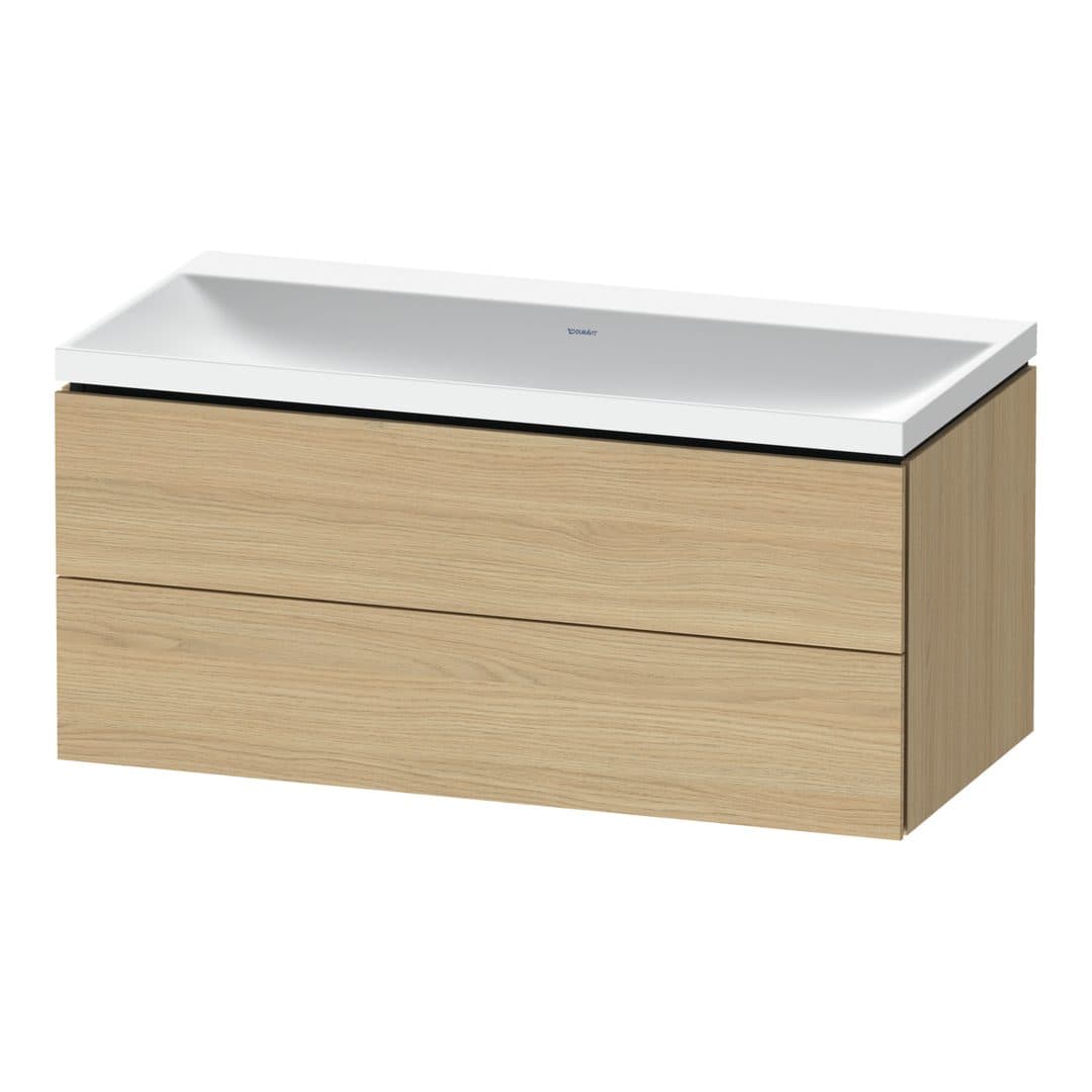 Duravit L-Cube – Έπιπλο Νιπτήρα – 1000 mm, με νιπτήρα, 2 συρτάρια, νιπτήρας κέντρο, 1000 x 480 x 480 mm, έκδοση N – Natural oak, Decor (LC6952N30300000)