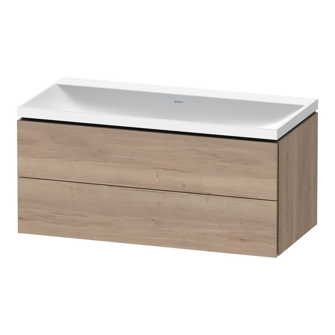 Duravit L-Cube – Έπιπλο Νιπτήρα – 1000 mm, με νιπτήρα, 2 συρτάρια, νιπτήρας κέντρο, 1000 x 480 x 480 mm, έκδοση N – Marbled Oak Matt, Decor (LC6952N55550000)